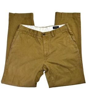 Polo Ralph Lauren Classic Fit Tan Khaki Chino Pants Mens 35x32 100% Cotton